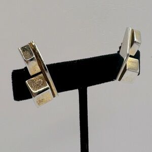 JERAY Vintage Geometric Metal Clip-On Earrings